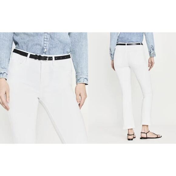 NWD Frame Le Crop Braided Waist Mini Boot Jeans size 24 Blanc #7A401 - Picture 3 of 15